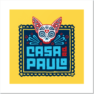 Casa de Paulo Main Logo on Yellow Posters and Art